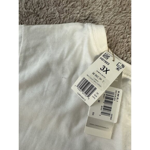 Adidas Womens Regular fit Short Sleeve Logo T-Shirt Shirt White Solid - Picture 8 of 11